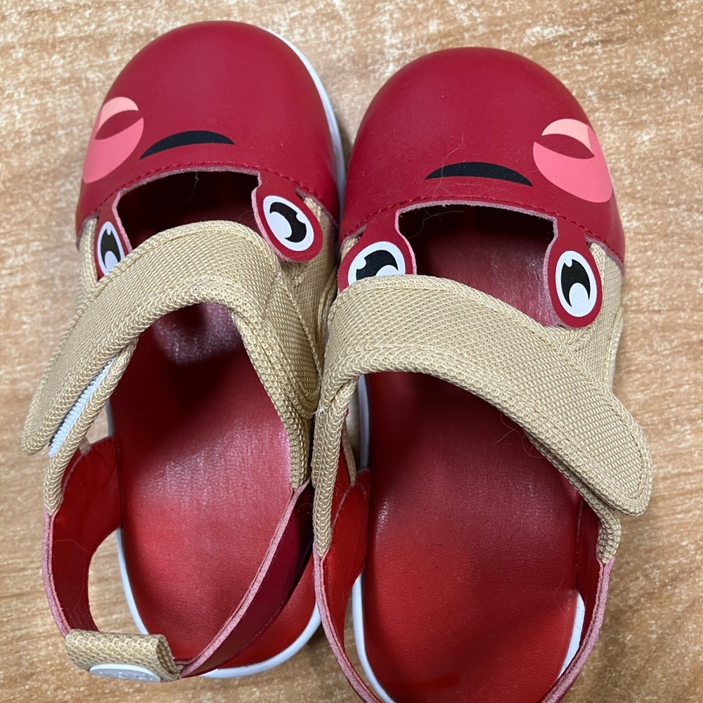 Playful Red and Tan Kids Sandals